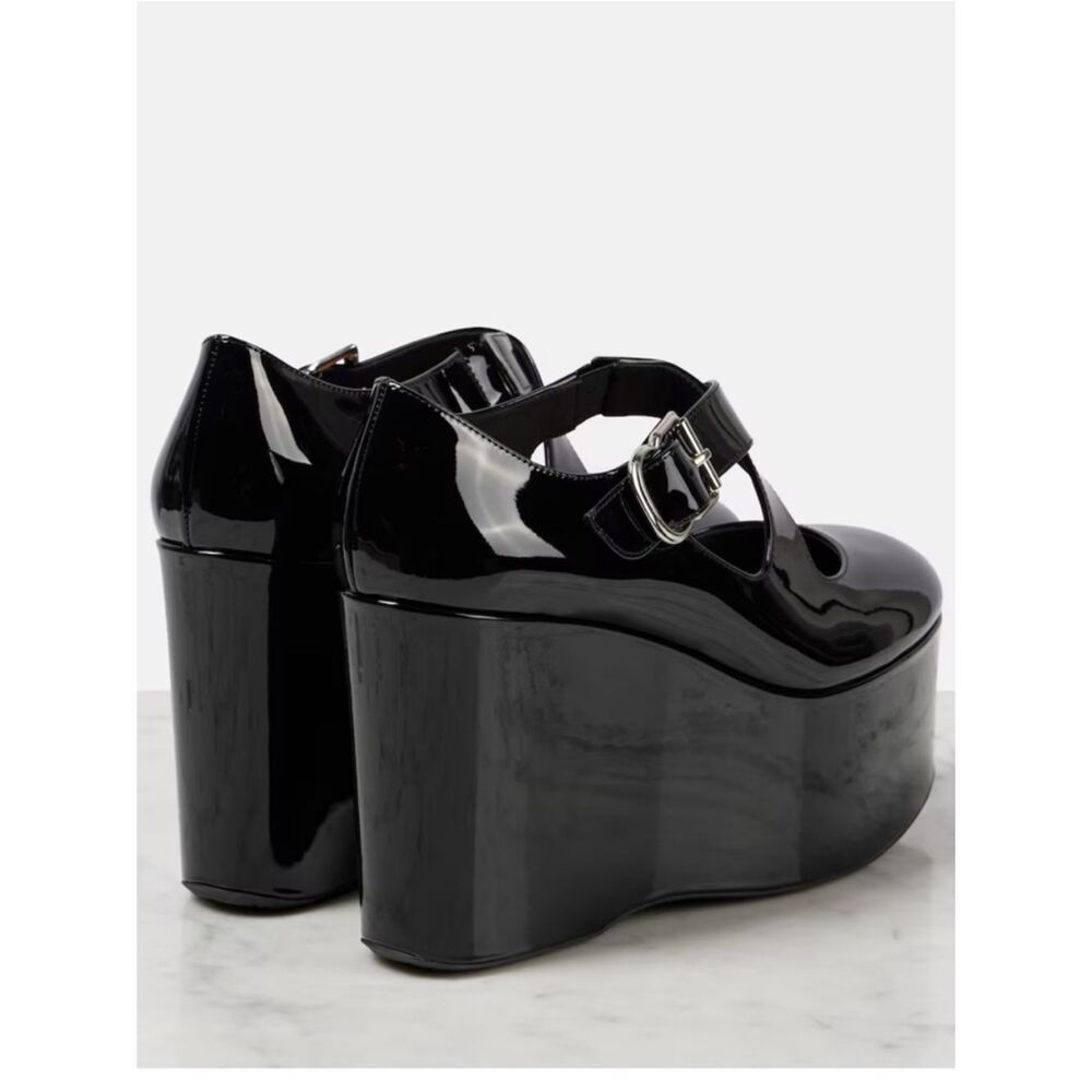 New ALAÏA Criss Cross Patent Leather Wedges Size 39/ US 9 - Picture 3 of 13